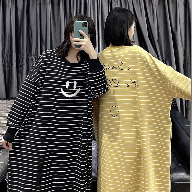 Maternity Wear - Pijamas a rayas de talla grande